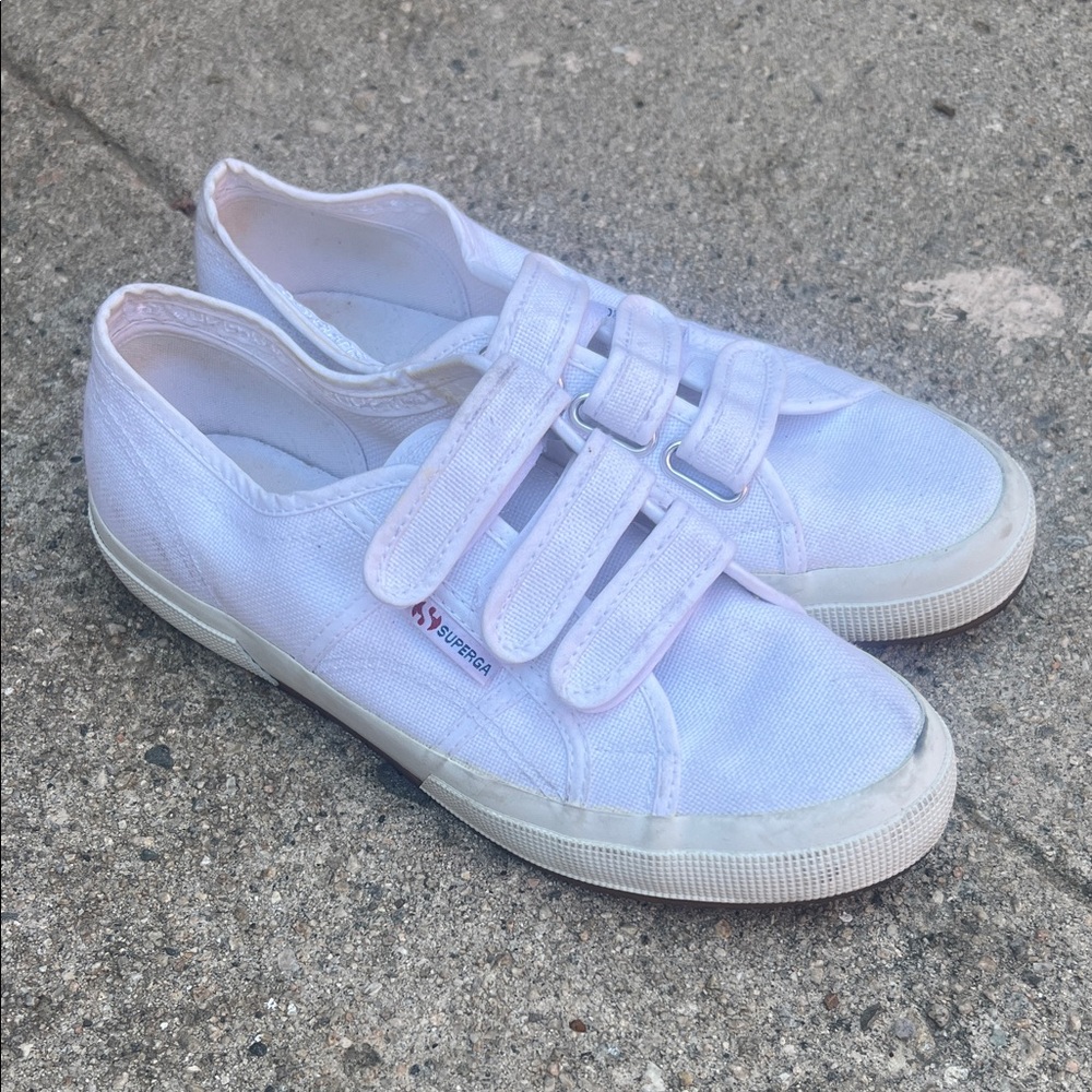 Superga Women’s White Velcro Sneakers